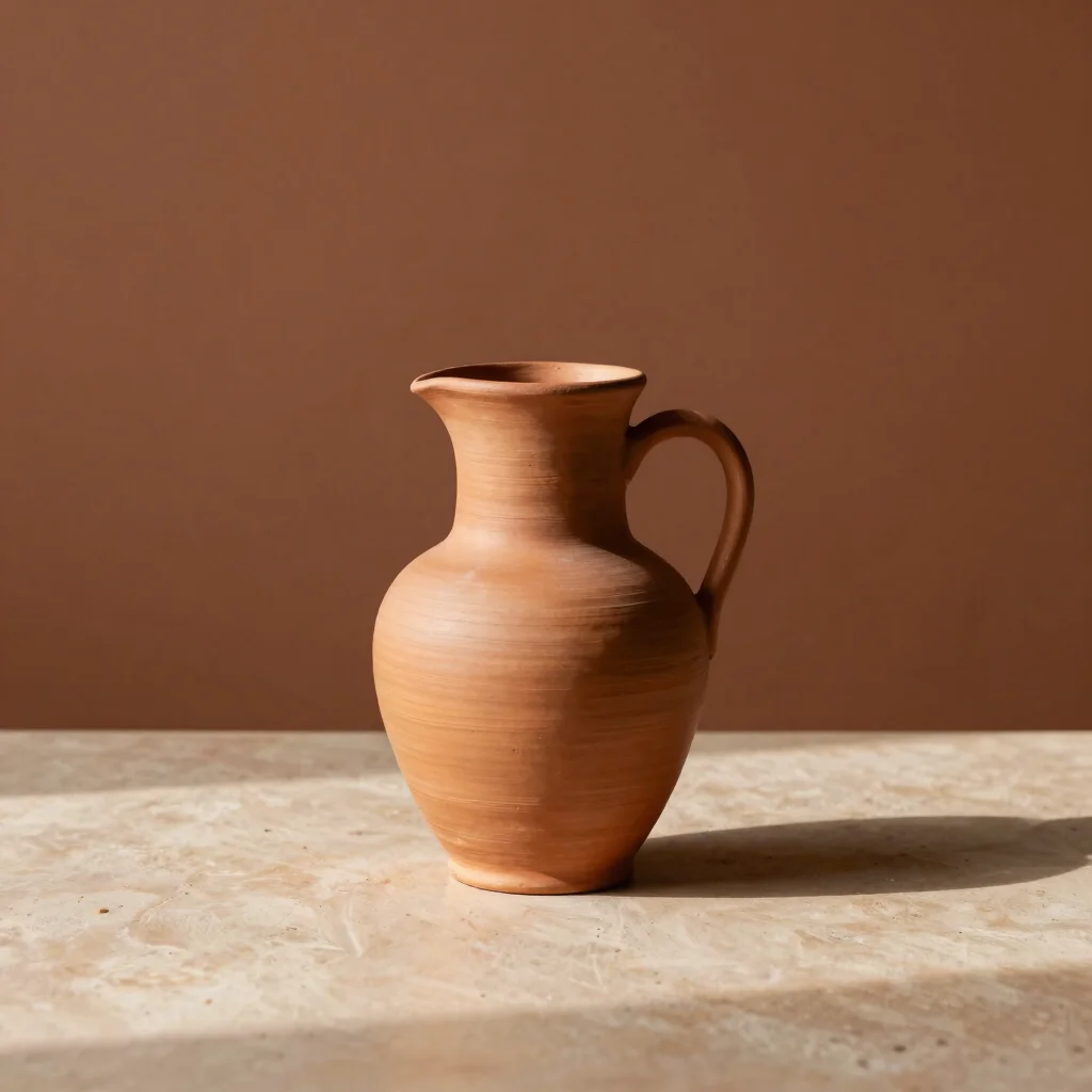 Hand-Thrown Terracotta Water Pitcher