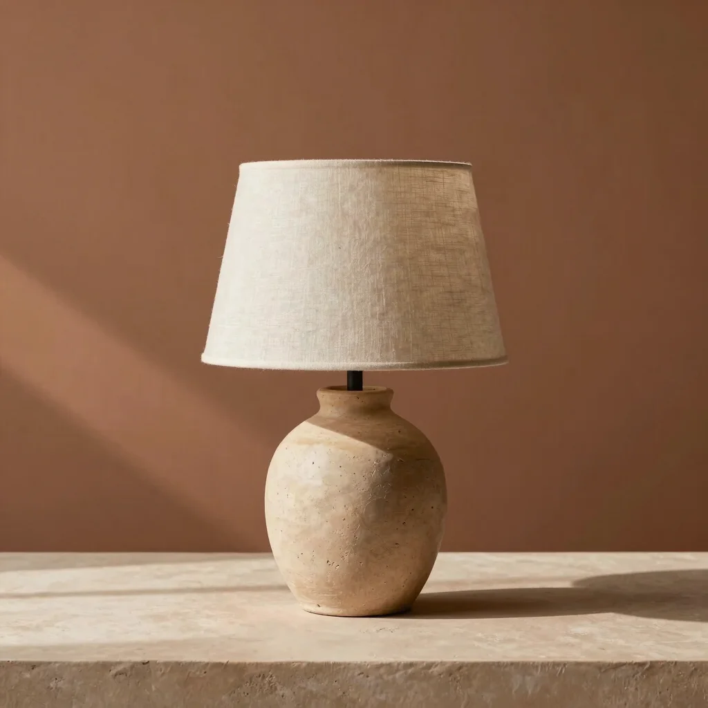 Raw Clay Sculptural Table Lamp